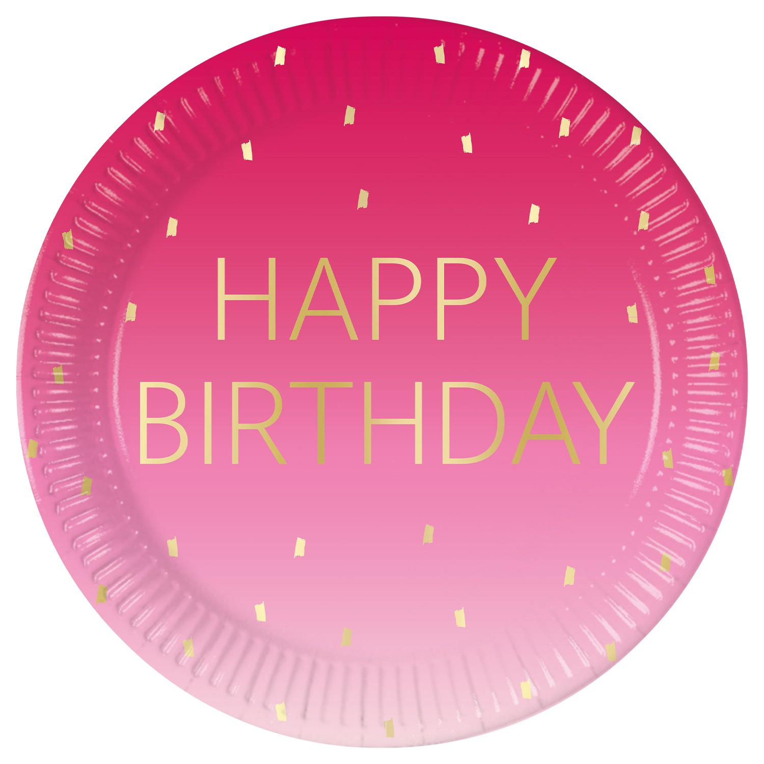 Розов Елегант Happy Birthday - чинийки 23см