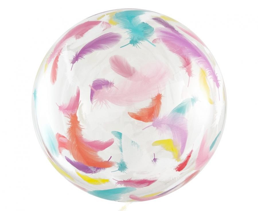 Прозрачен Bubble Балон - кръг - с Пера 20''/50 см