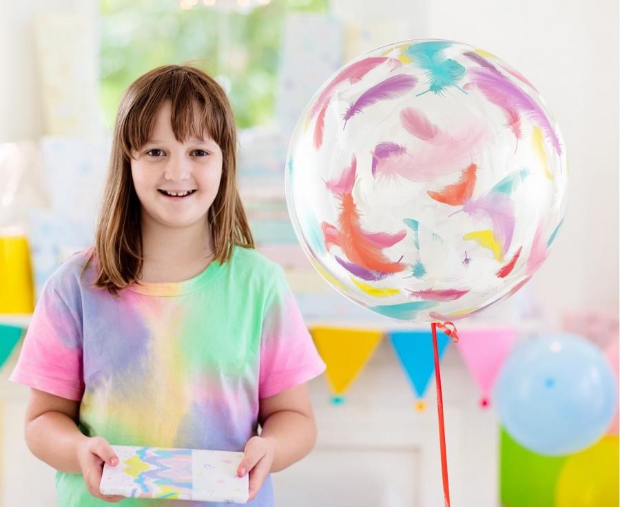 Прозрачен Bubble Балон - кръг - с Пера 20''/50 см